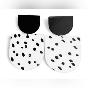 Black and White Polka Dot Earrings